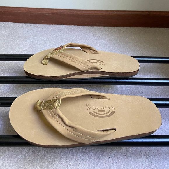 RAINBOW Men Premium Leather Single Layer Sandals - NEW NWOB NWOT - Picture 3 of 8